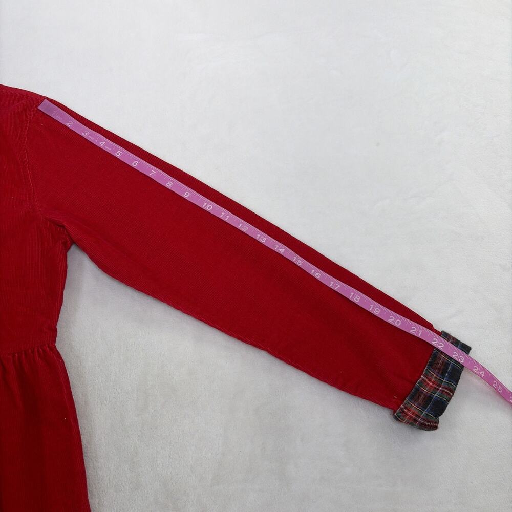 Vintage JG Hook Shirt Dress 8 Red Corduroy Button Front Prairie Cottage Holiday - Picture 2 of 8